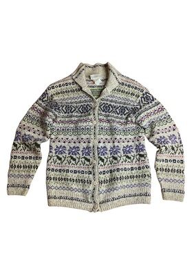 Northern Reflections Vintage Fair Isle Loon Knit Cardigan - Canada - M